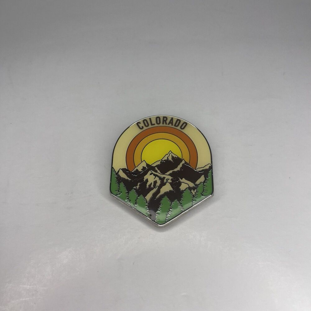 Colorado Mountain Sunset Enamel Magnet Nature Hiking Souvenir Badge Gift
